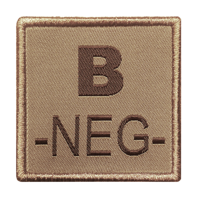 Patch Groupe Sanguin AB- Sur Tissu Tan – Brodé, Velcro – 5x5 Cm – Identification Médicale Rapide