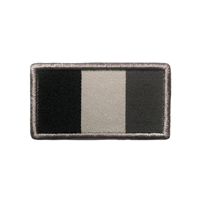 Patch drapeau français gris brodé sur tissu