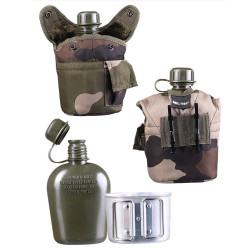 Gourde militaire US CAMO avec housse MILTEC