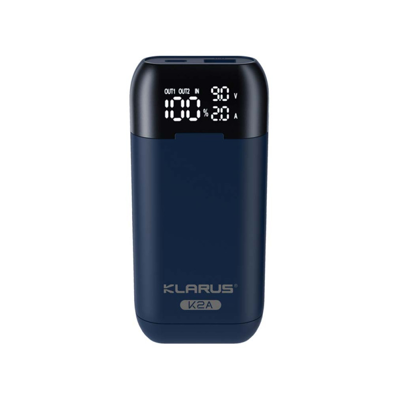 Chargeur double 3 en 1 K2A pour batterie rechargeable 21700 / 20700 / 18650