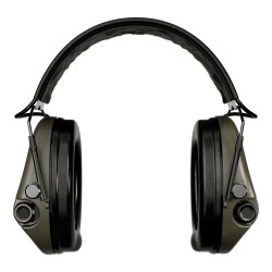 Casque anti-bruit Suprême Pro-X SLIM vert olive serre-tête cuir noir