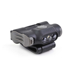 Lampe rechargeable fixation clip UL12 - éclairage blanc et rouge + strobe rouge/bleu - 17 lumens
