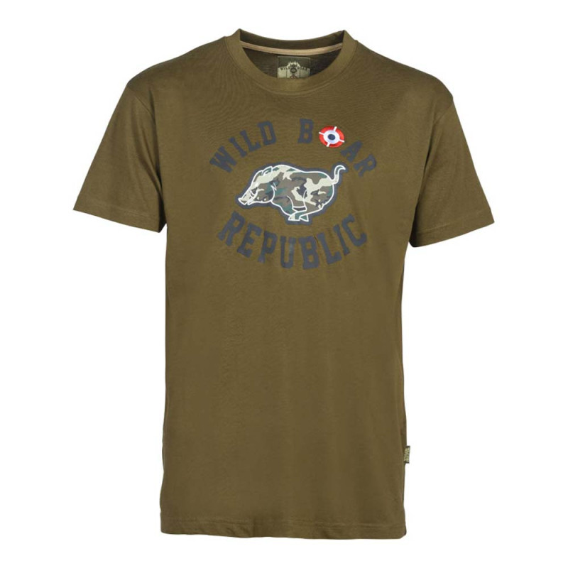 T-SHIRT WILD BOAR REPUBLIC SANGLIER COURANT Kaki 01