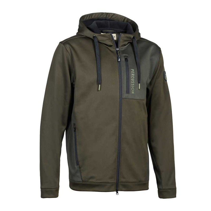 SWEAT A CAPUCHE ZIPPE KAKI