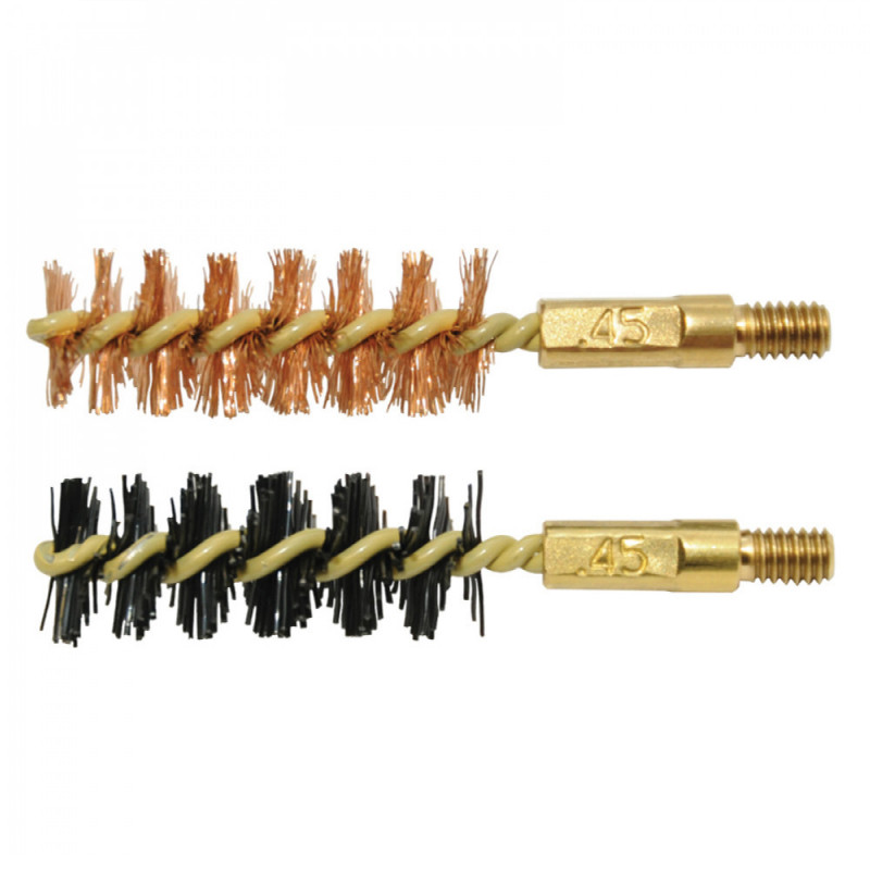 Lot de 2 brosses de nettoyage pour arme calibre .45"/11.43 mm