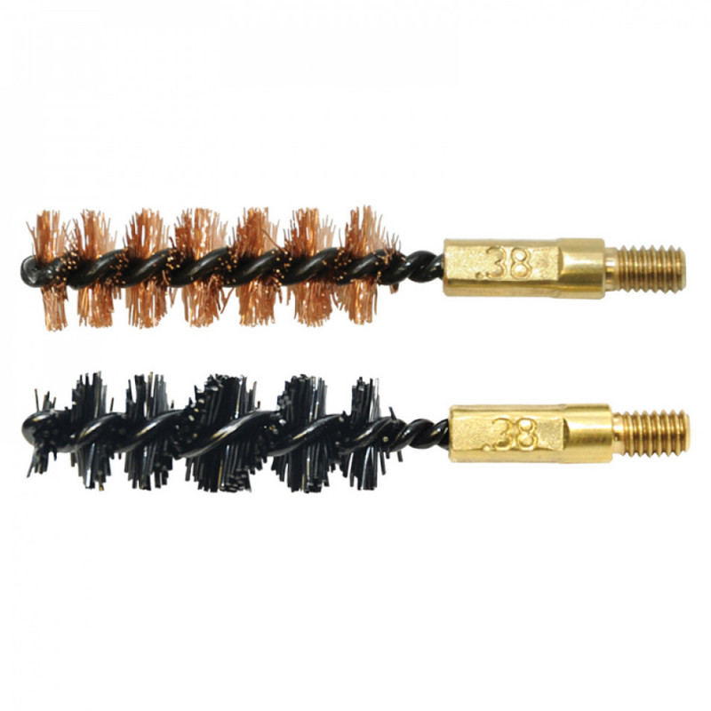Lot de 2 brosses de nettoyage pour arme calibre .38"/.357"/9 mm