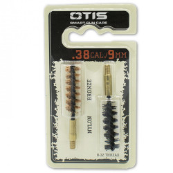Lot de 2 brosses de nettoyage pour arme calibre .38"/.357"/9 mm