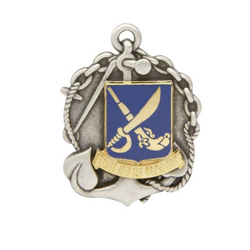 Insigne de béret argenté Fusilier Marin