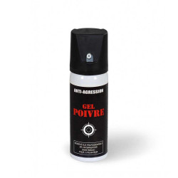 Aérosol lacrymogène anti-agression gel poivre 50 ml