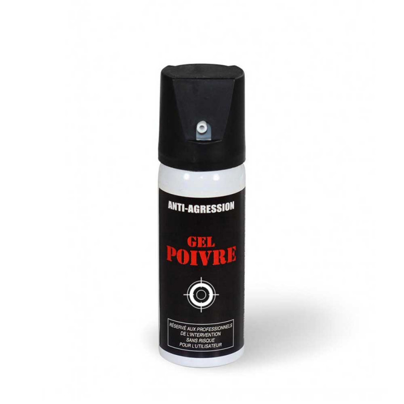 Aérosol lacrymogène anti-agression gel poivre 50 ml