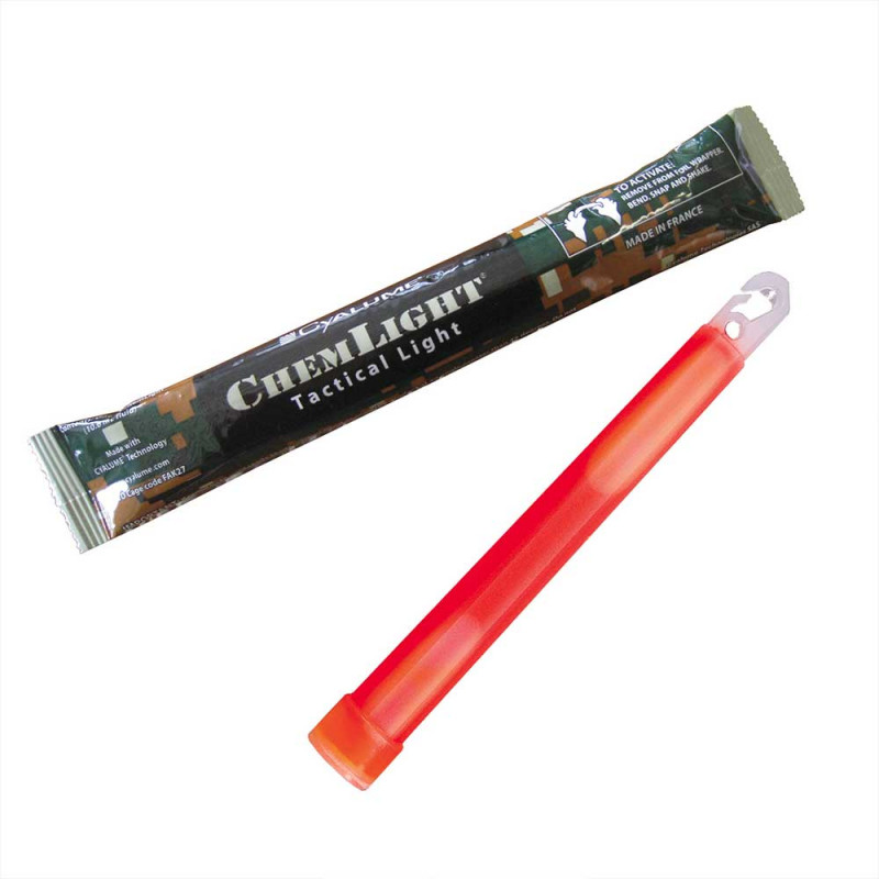 Bâton lumineux ChemLight® 15 cm - 12 heures rouge 01
