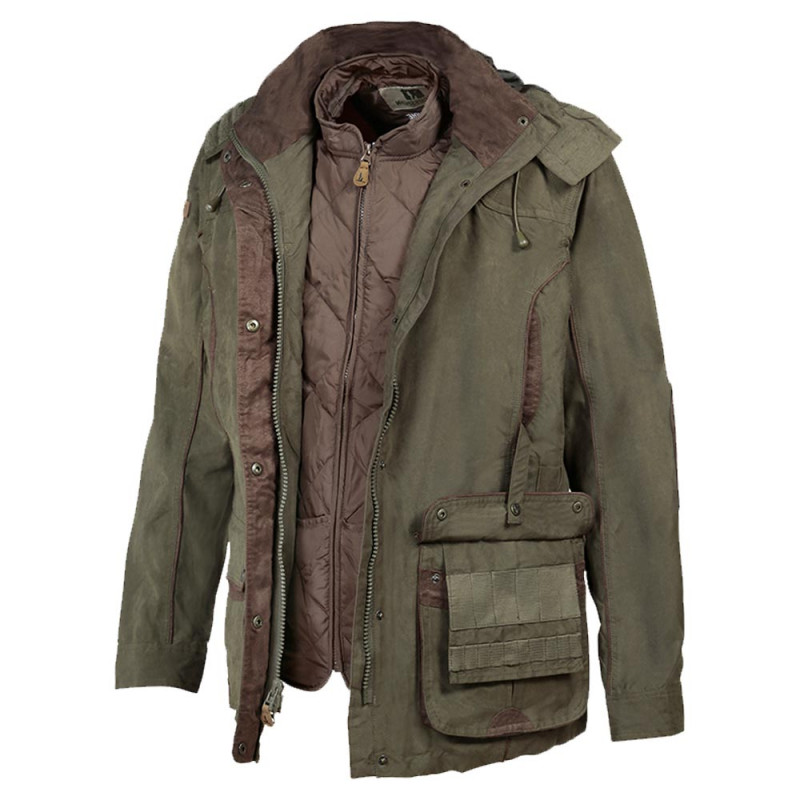 Veste Normandie Avec Gilet Interieur Amovible Kaki