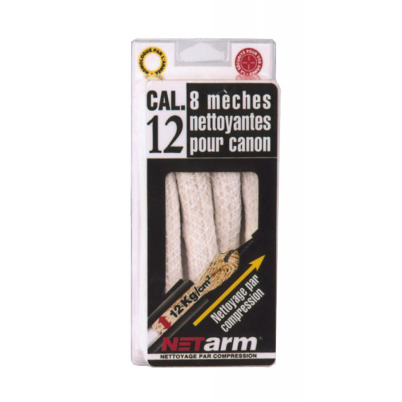 Blister 8 mèches blanches pour calibre 12