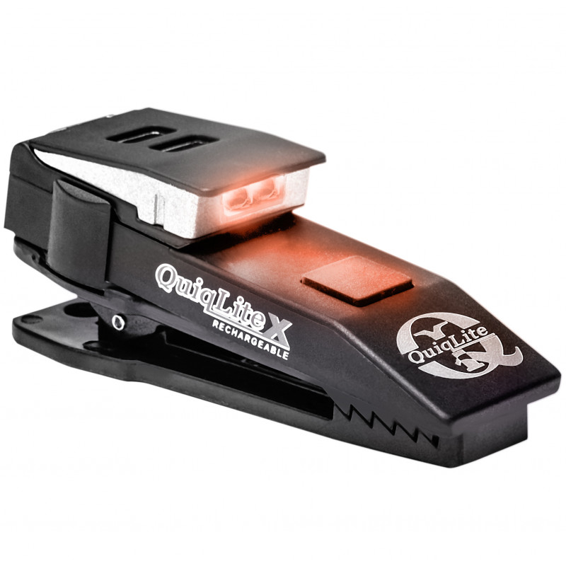 Lampe mains-libres rechargeable QuiqLiteX blanc/rouge LED - 75 Lumens