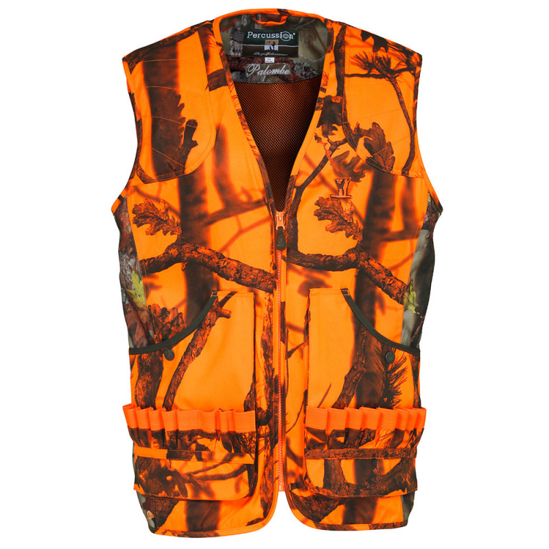 GILET CHASSE PALOMBE GHOSTCAMO BLAZE/BLACK