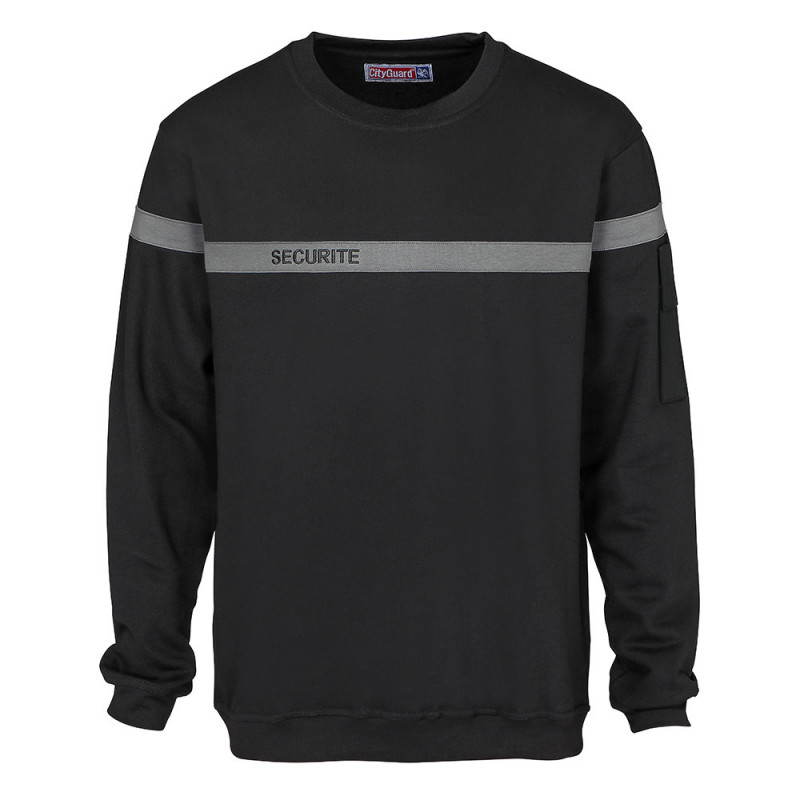 SWEATSHIRT SECURITE BANDE GRISE 01