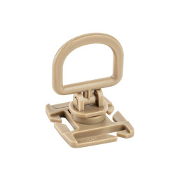Point d'ancrage rotatif D-ring avec fixation pour passant M.O.L.L.E. tan