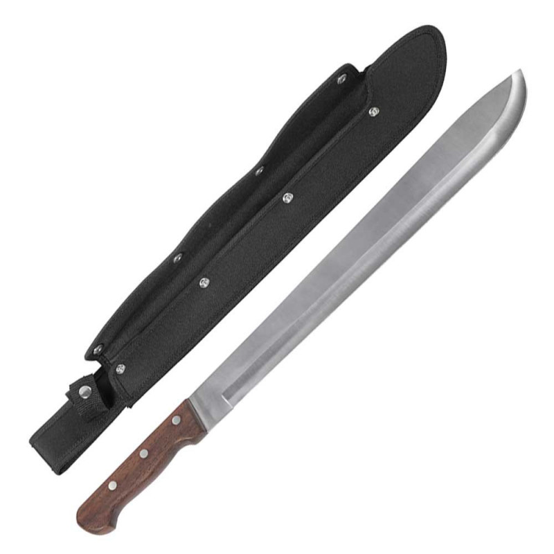 COUTEAU LAME 45 CM. MACHETTE MANCHE BOIS ETUI