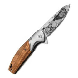 COUTEAU PLIANT LAME 11 CM IMPRESSION SANGLIER