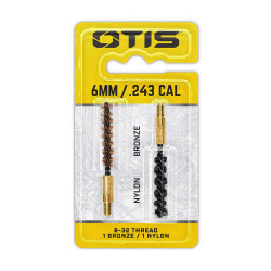 Lot de 2 brosses de nettoyage pour arme calibre .250, .257, .243"/6 mm